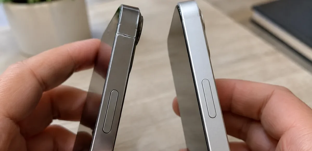 Porównanie stanu obudowy dwóch telefonów